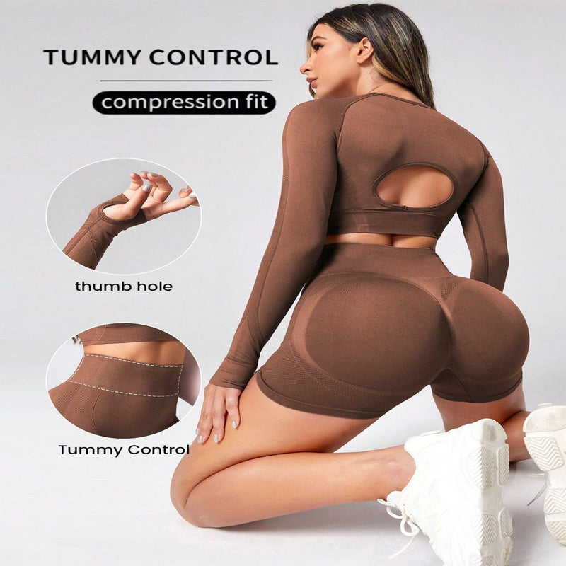 Yoga Clothes Suit Women's Outer Wear High Waist Hip Lift Quick-drying