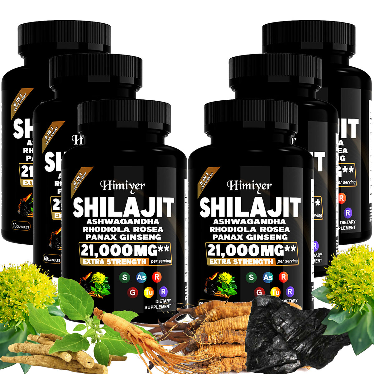 SHILAJIT ASHWAGANDHARHODIOLA ROSEAPANAX GINSENG21,000MG