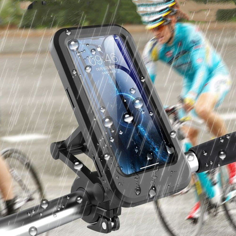 360 Rotatable Waterproof Bicycle Motorcycle Mobile Phone Holder Bike Handlebar Non-slip Clip Stand GPS Mount Bracket Vital