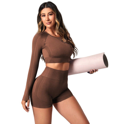 Yoga Clothes Suit Women's Outer Wear High Waist Hip Lift Quick-drying