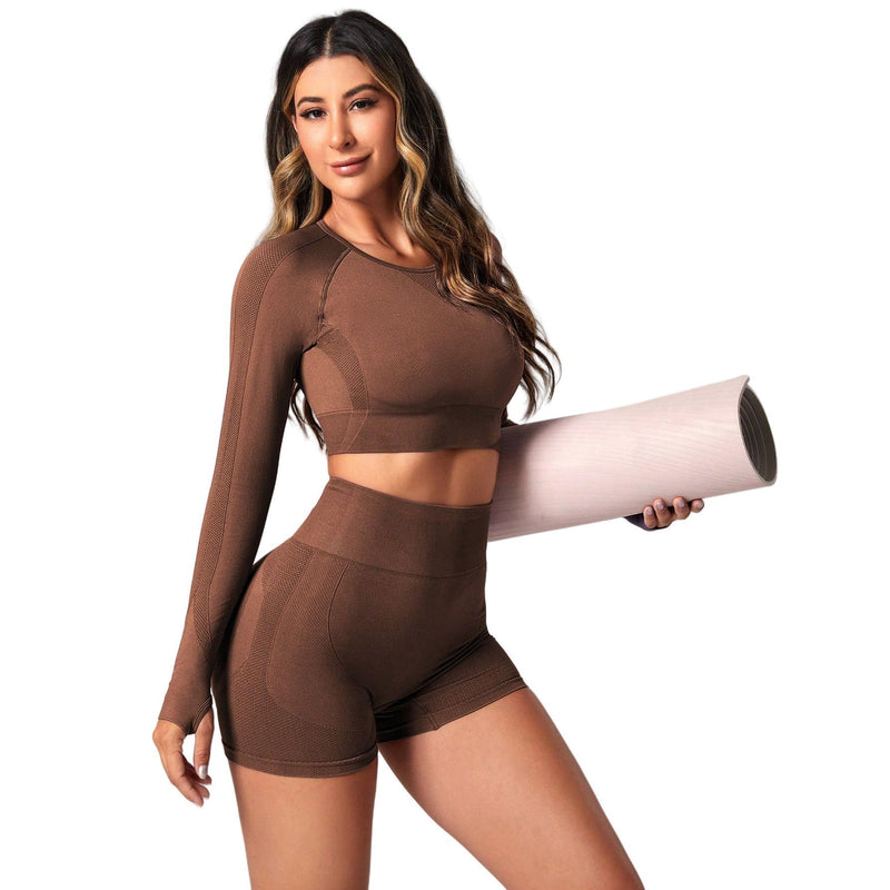 Yoga Clothes Suit Women's Outer Wear High Waist Hip Lift Quick-drying