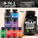 SHILAJIT ASHWAGANDHARHODIOLA ROSEAPANAX GINSENG21,000MG