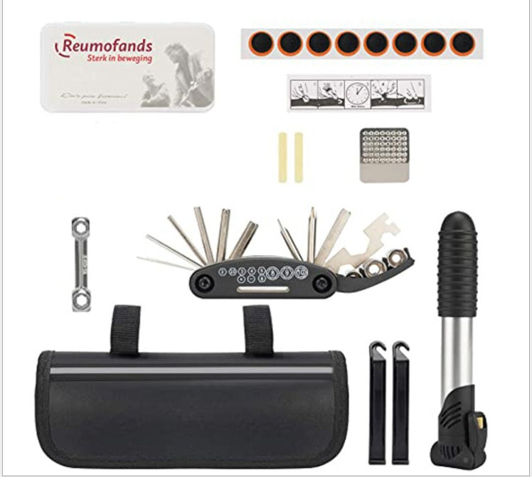 Bicycle Repair Kit, Inflator, Tire Repair Kit Vital