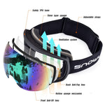 Double - layer anti - fog ski goggles, - Vital
