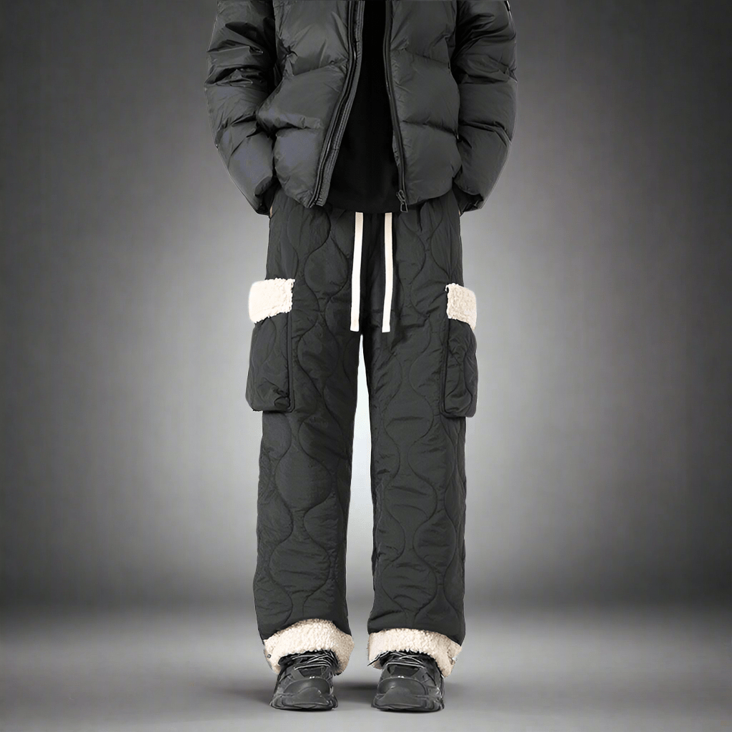 Men's Quilted Casual Pants Thickened Cold Protection Ski Pants - Vital