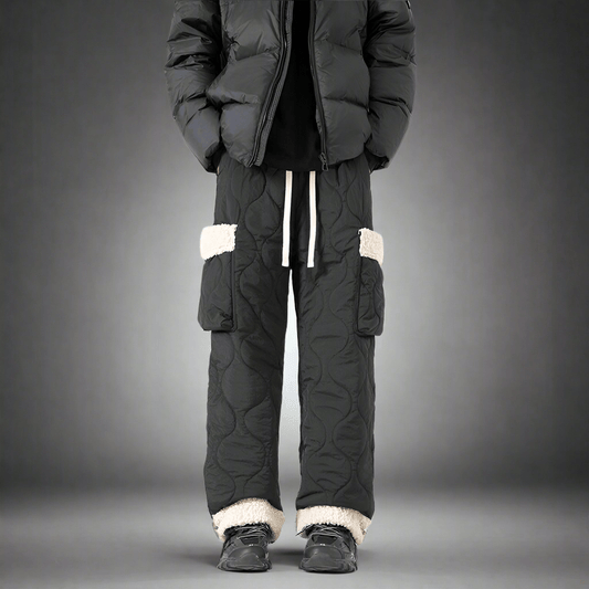 Men's Quilted Casual Pants Thickened Cold Protection Ski Pants - Vital