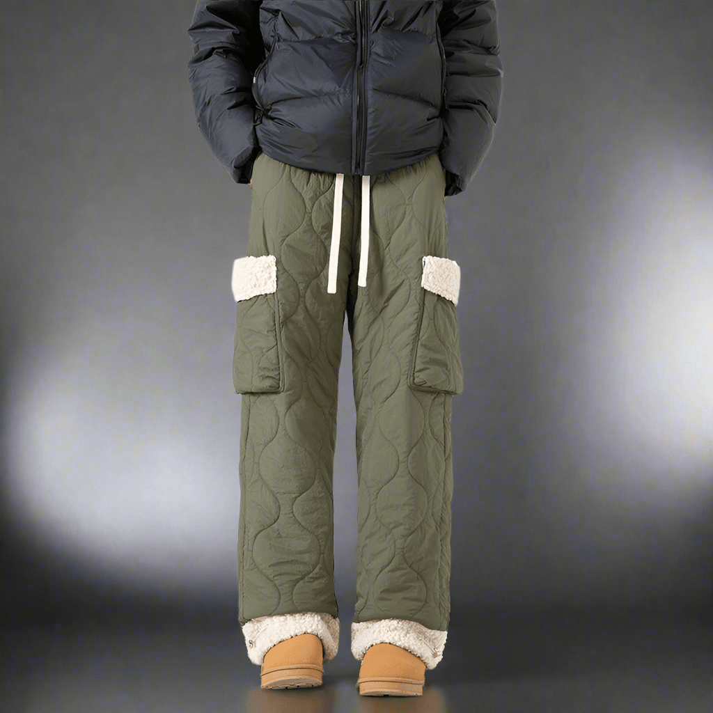 Men's Quilted Casual Pants Thickened Cold Protection Ski Pants - Vital