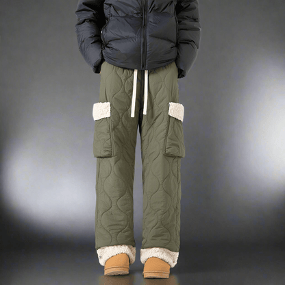 Men's Quilted Casual Pants Thickened Cold Protection Ski Pants - Vital