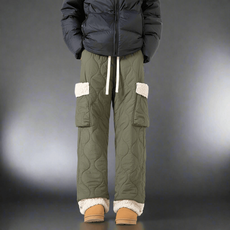 Men's Quilted Casual Pants Thickened Cold Protection Ski Pants - Vital