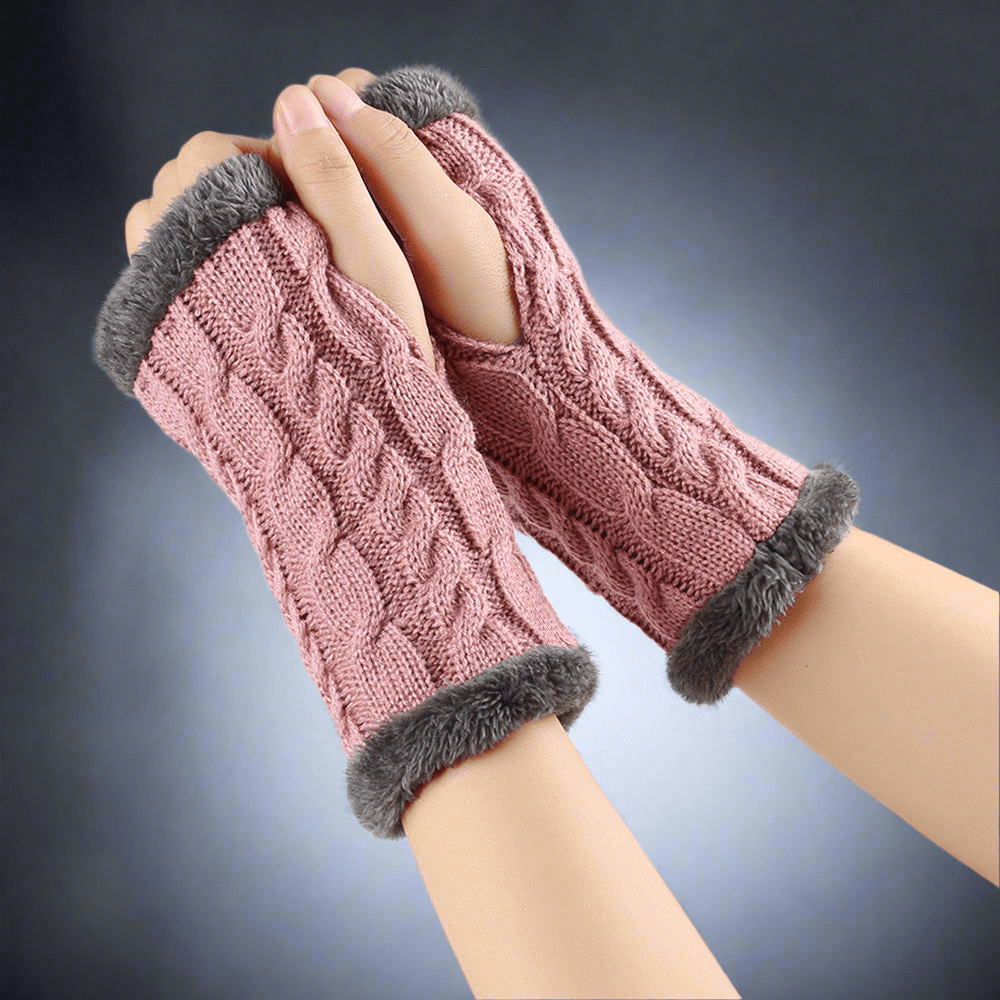 Twist - Knit Fingerless Gloves - Vital