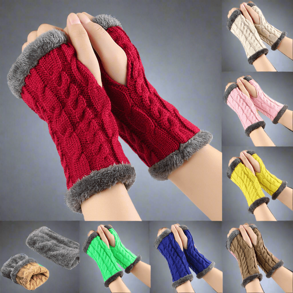 Twist - Knit Fingerless Gloves - Vital