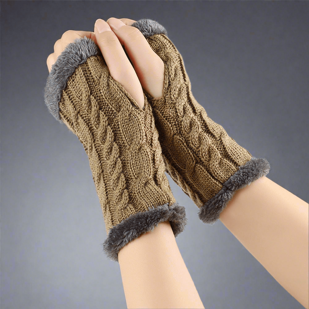 Twist - Knit Fingerless Gloves - Vital