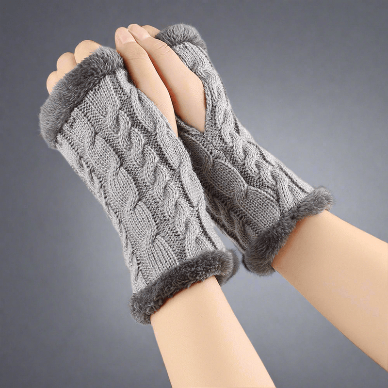 Twist - Knit Fingerless Gloves - Vital