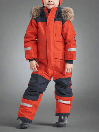 Windproof Waterproof Thickened Luminous Children's One - piece Ski Suit Boys' And Girls' Cotton - padded Clothes - Vital