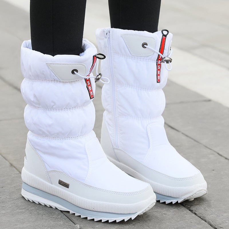 Winter New Plus Velvet Thick Cotton Shoes Thermal Middle Tube Waterproof Non - slip Boots - Vital